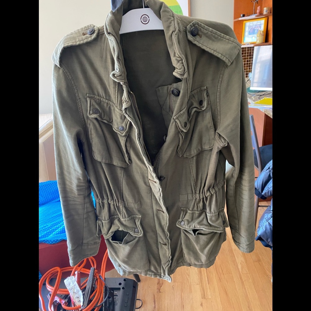 Free people green military jacket